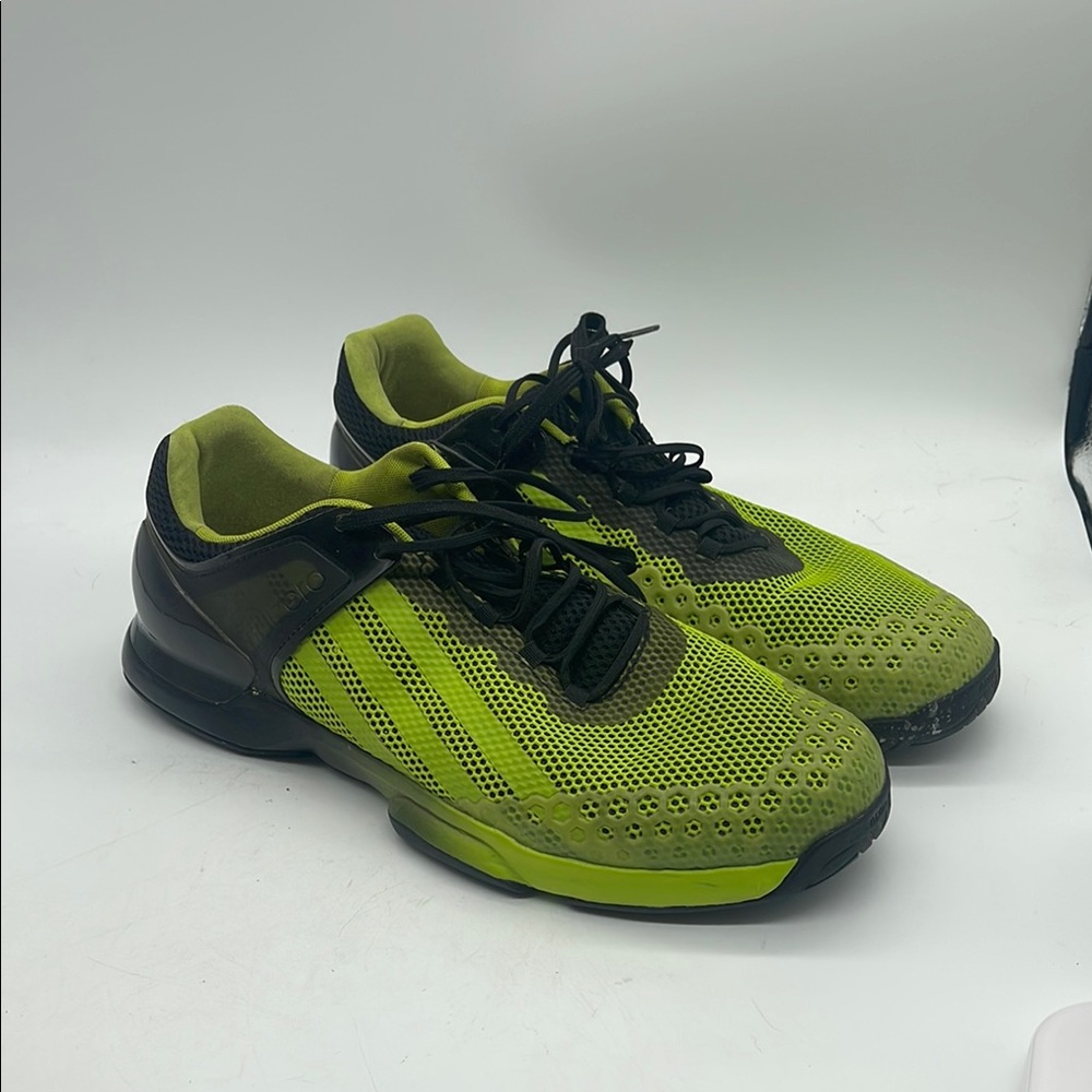 Adidas Adizero Black and Neon Green Running Shoes Sz 14